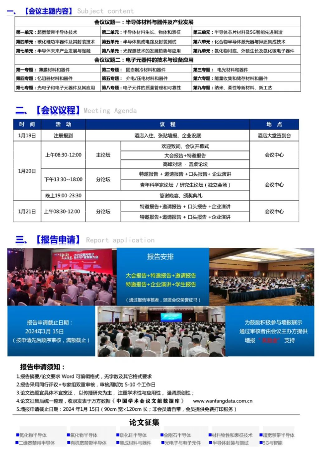 會議通知|2024半導(dǎo)體材料與電子元器件發(fā)展論壇